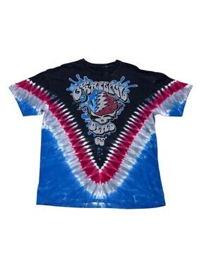 THE GRATEFUL DEAD Tie Dye Liquid Blue Skull Vintage Y2K Band Rock T Shirt Men XL